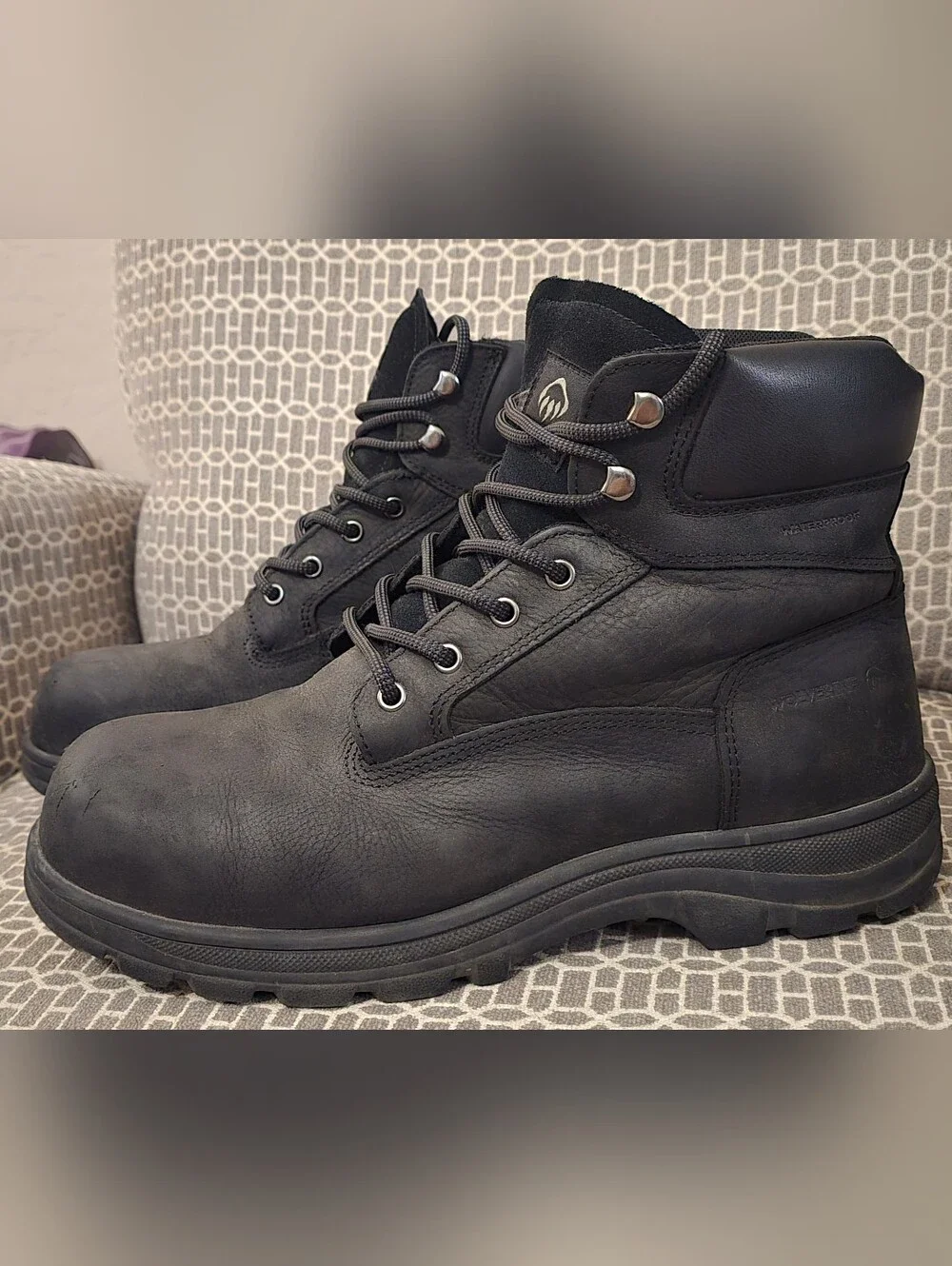 Wolverine Men's Black Steel Toe Work Boot - Rugged Lace-Up Style, Size 13 Wide